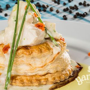 Vol au vent con pollo y champiñones